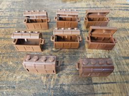 lego 4738ac01 lot de 8 pièces Reddish Brown Container,