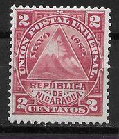 Nicaragua 1882: Wappen im Dreieck 2 Centavos karmin