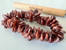 Schimmerndes Perlmutt Armband Braun - Boho - Unikat - 50g