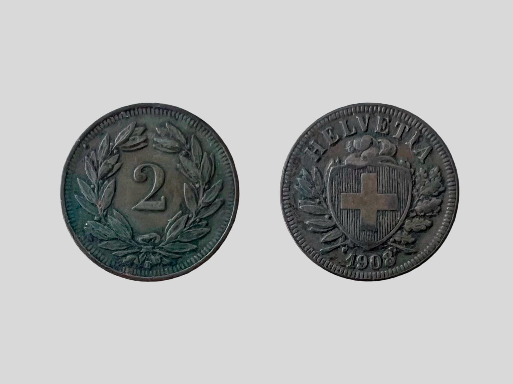 Toutes les monnaies: AB 1.- 2 Rappen 1908 – D'occasion à Wohlenschwil par Amadeus-Auctions