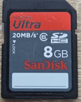 Carte SD SanDisk Ultra 8GB 20MB/s bon état