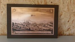 Metallbild Pforzheim auf Holzbrett 46x32cm