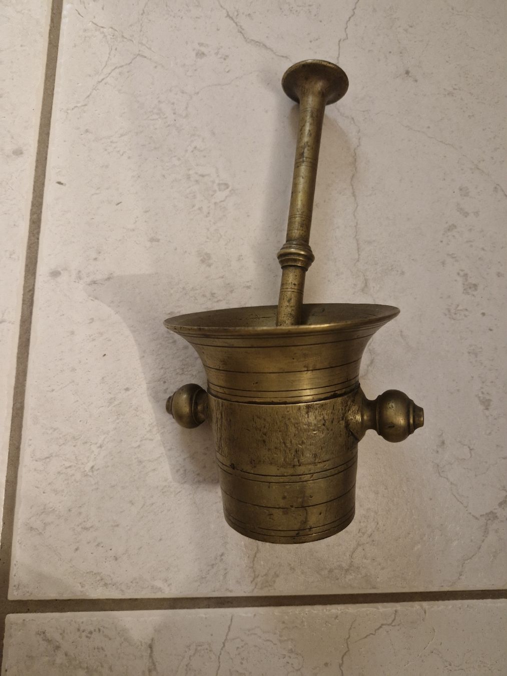 Altro per cucinare: Antiker Messing Mörser mit Stössel – Usato da Gossau ZH venduto da jak_8pdw 2