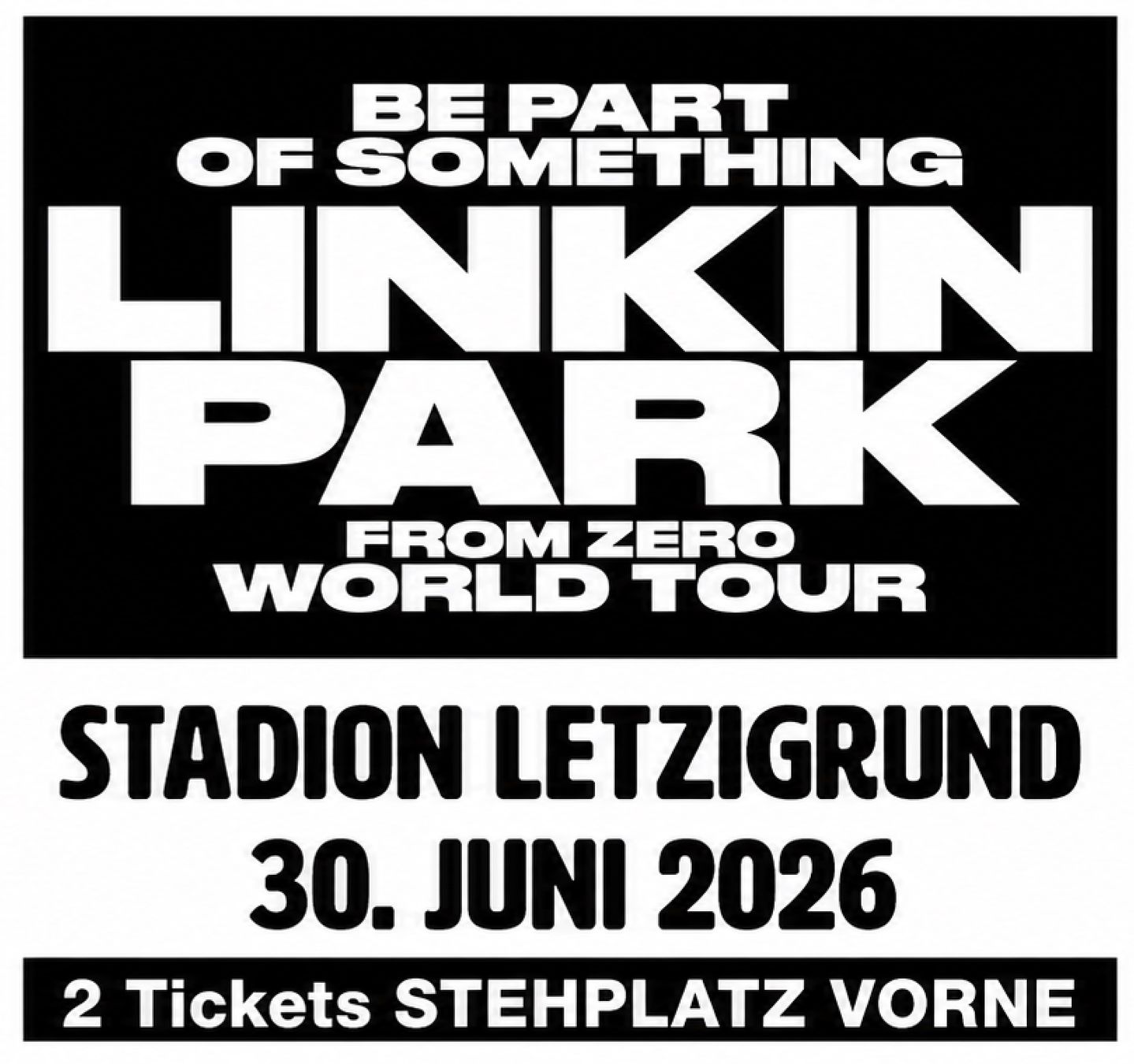 Biglietti: LINKIN PARK - 2 Tickets - STEHPLATZ VORNE – Nuovo (secondo la descrizione) da Dübendorf venduto da Marina_Pfeiffer