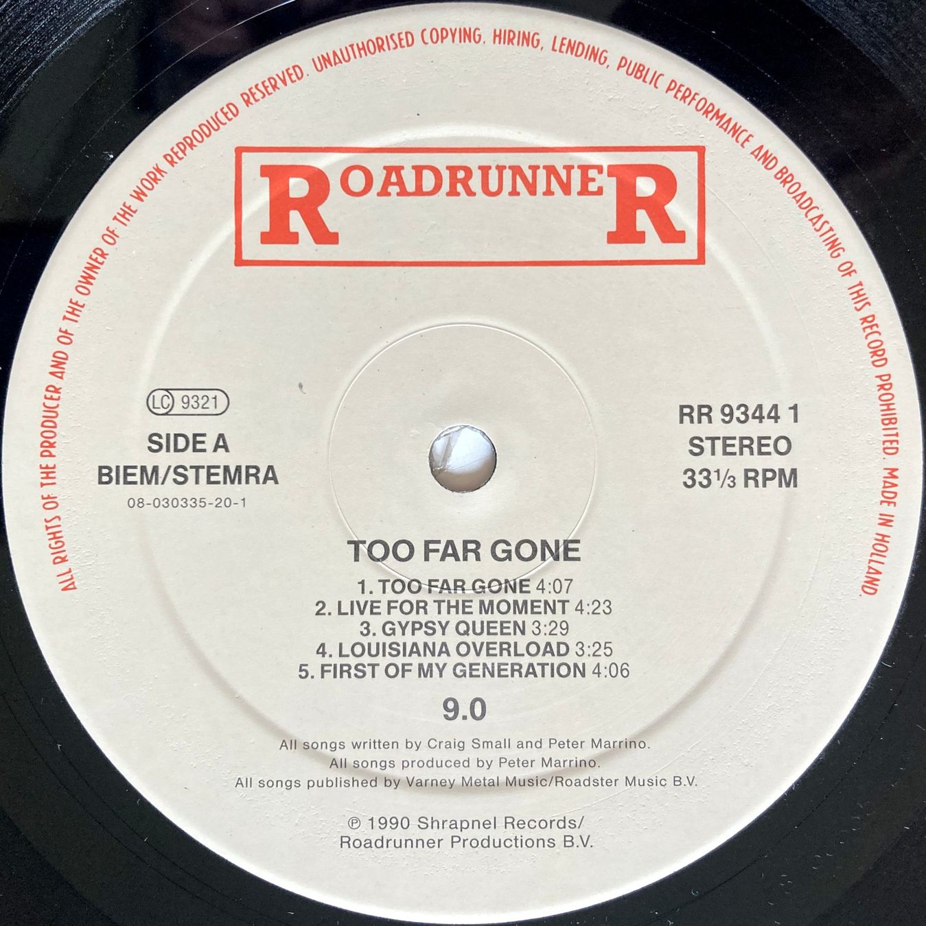 Dischi in vinile: 9.0 - TOO FAR GONE – Usato da Bottens venduto da hotter-than-hell 2