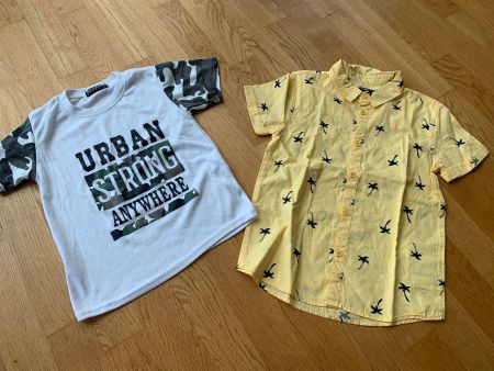 T-Shirt und Hemd mit Palmen für Jungs Gr. 10 Jahre