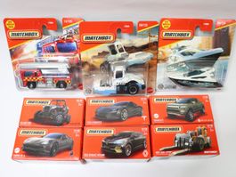 9 Stk. Matchbox Orig. Verp. Sammlung Feuerwehr Tesla Renault