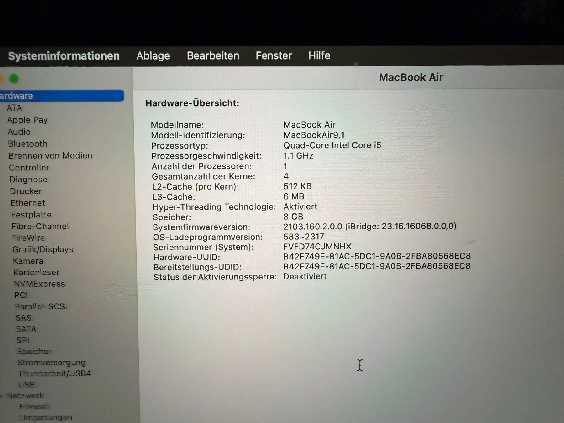Apple Notebooks: Macbook Air 2020 Model A2179 – Gebraucht aus Au SG von bah_6f5w 6