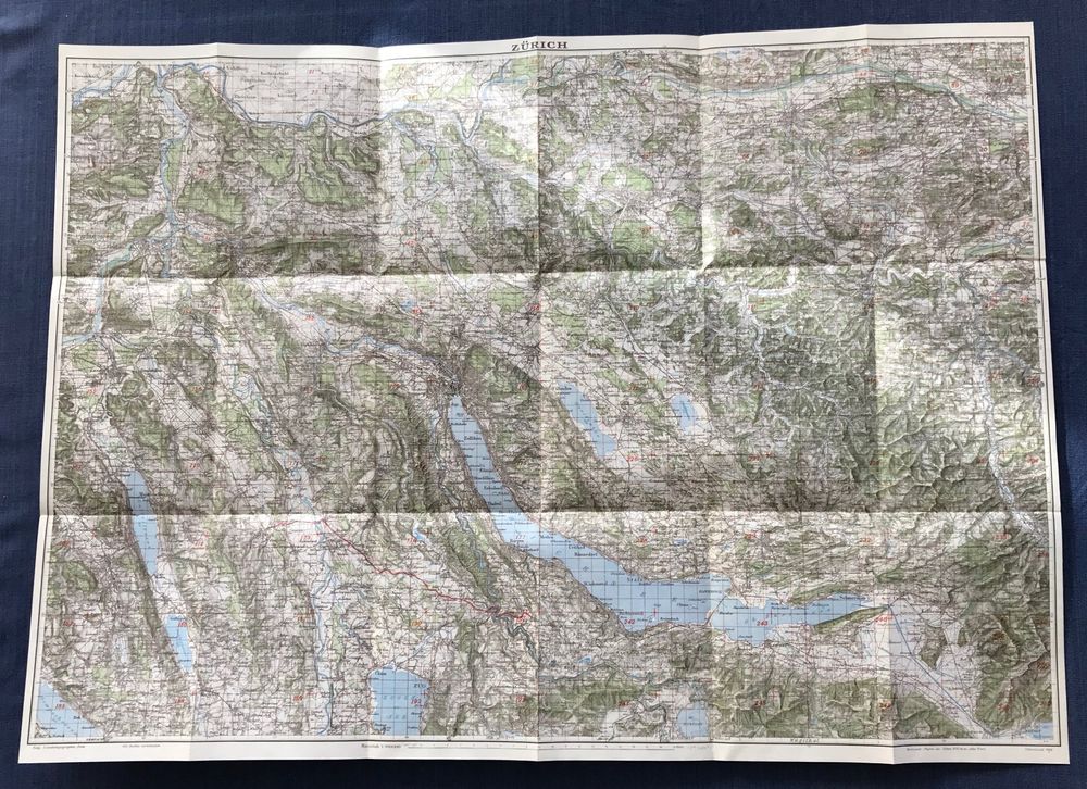 5 Topogr.Karten: Zürich + Aarau je 1936+1948,  Luzern 1944 3