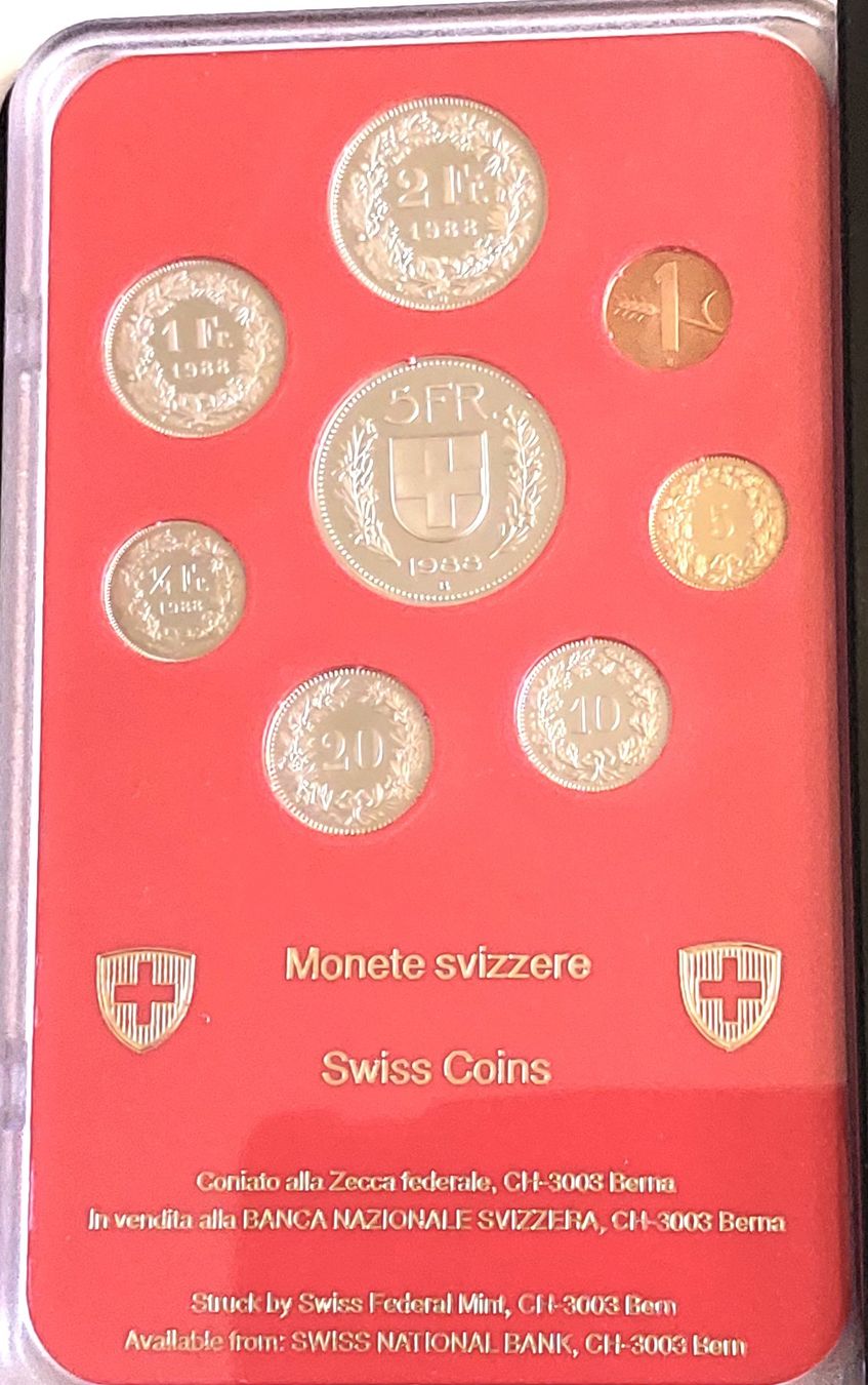 Alle Münzen: CH - Münzsatz 1988 pp – Neu und originalverpackt aus Arch von moneyswiss 2