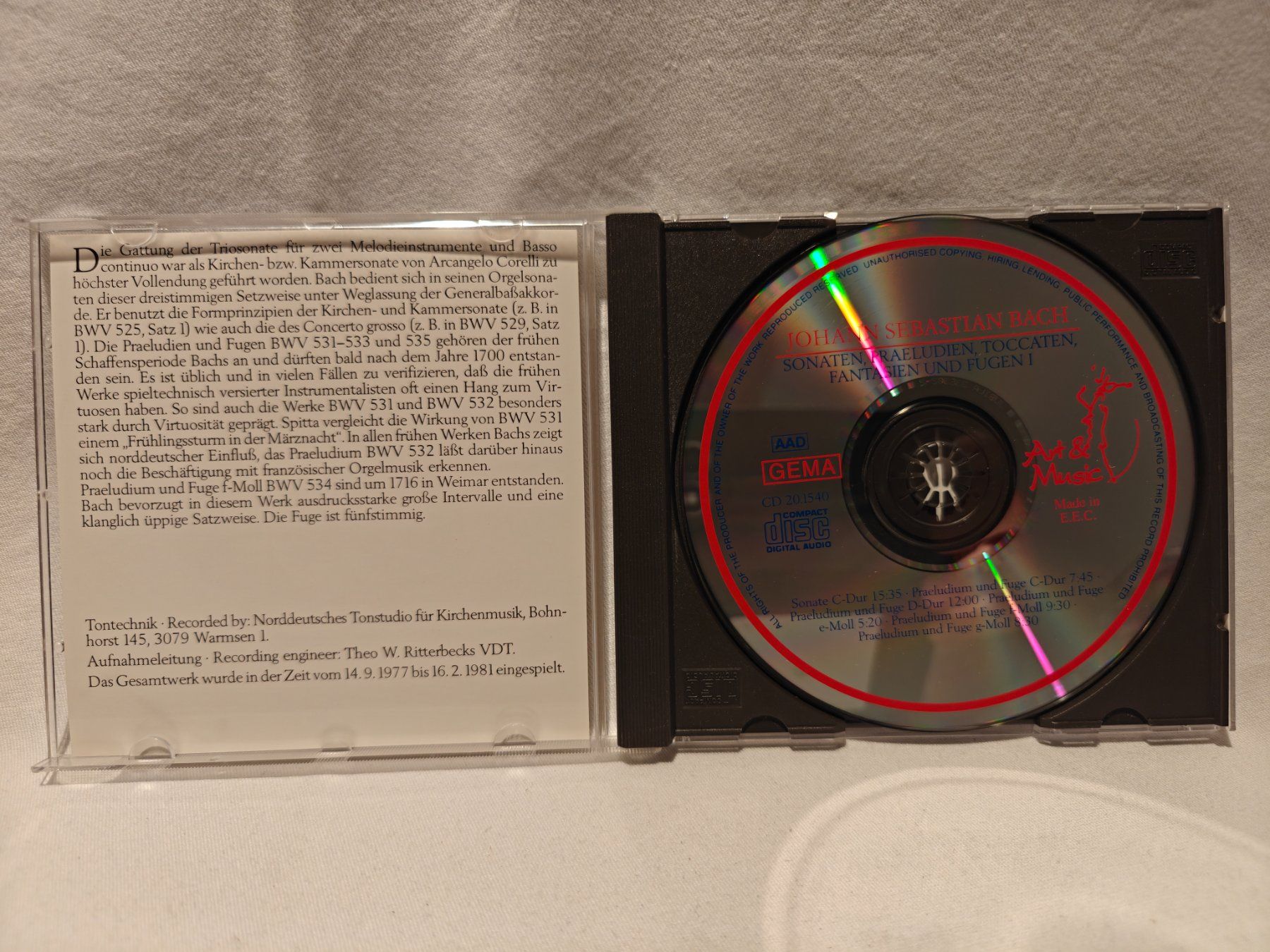 CDs: Johann Sebastian Bach – Gebraucht aus Gutenswil von Vulcano21 1