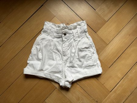 ZARA - High Waist Jeansshorts weiss 34