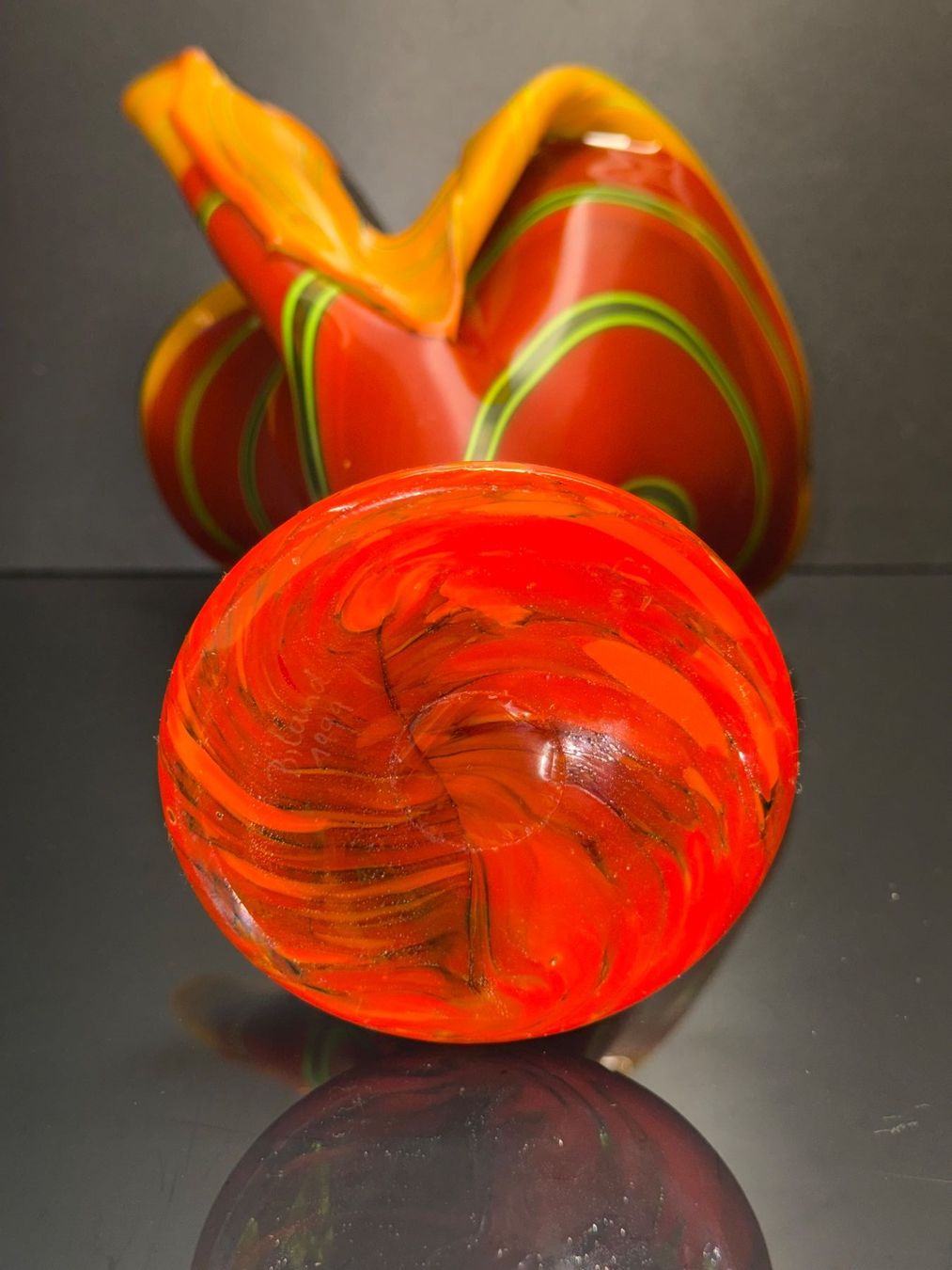 Vasen & Gefässe: VASE GROSS, CH-GLASKUNST MARCEL + ANDI BILAND 1999 EINZELSTK – Gebraucht aus Matzingen von exklusives 8