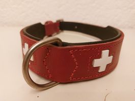 Halsband aus Ökoleder mit Schweizerkreuz für Ihren Hund. Neu