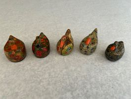 5 Entenfiguren bunt bemalt guter Zustand