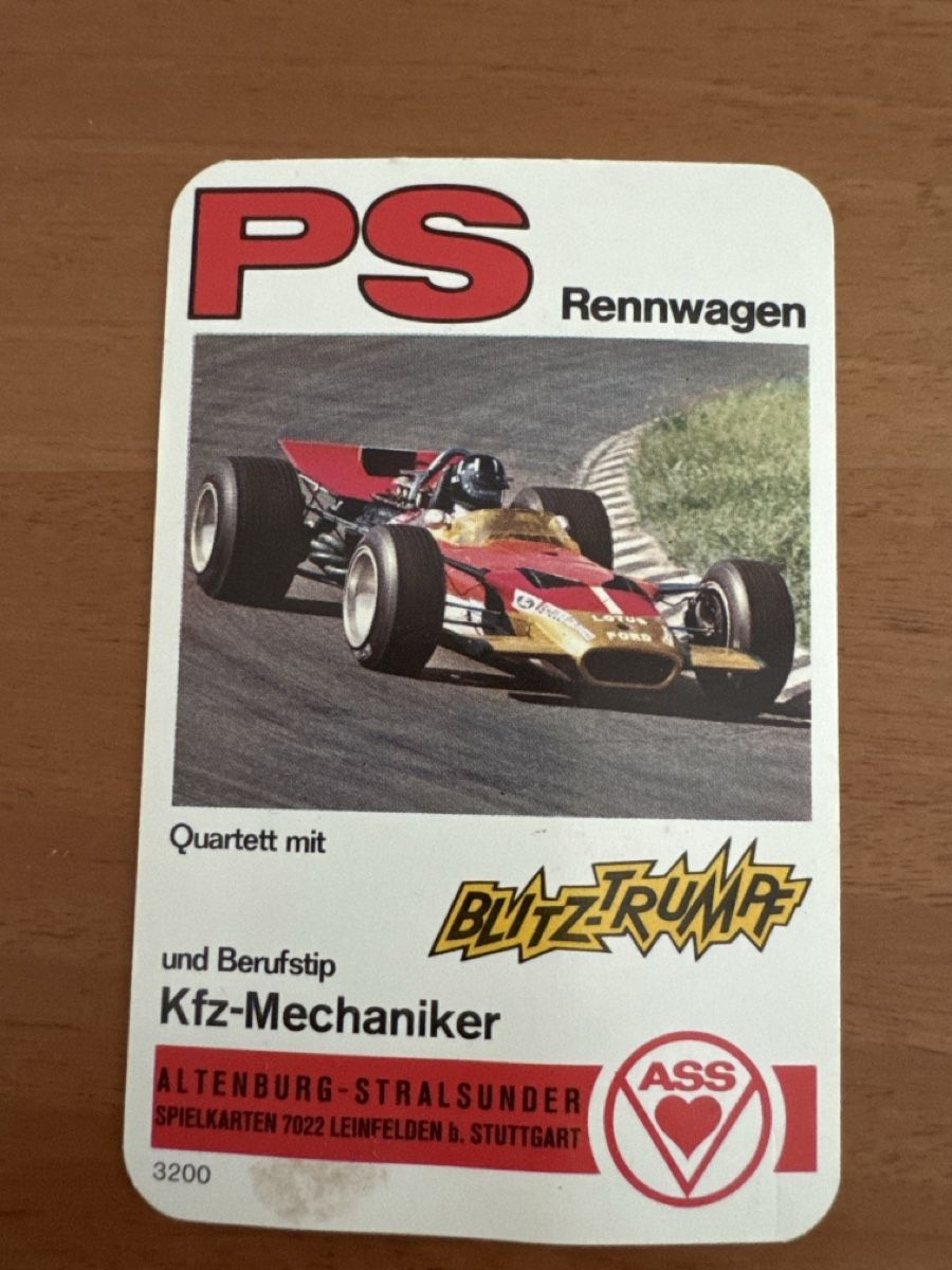 Giochi: PS Rennwagen Quartett  ASS – Usato da Zürich venduto da Smarties13