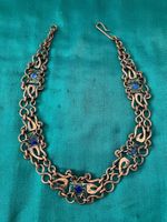schönes Altes seltenes Kupfer Collier Handarbeit mit Email