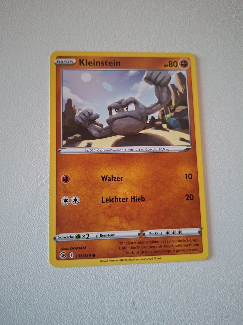 Pokémon Sammelbilder & Trading cards: Pokémon Karte - Kleinstein - 135/264 – Gebraucht aus Erlinsbach von pfunky