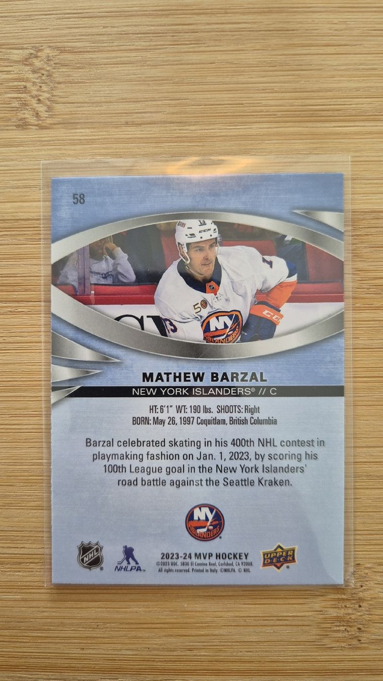 NHL Carte collezionabili: NHL Mathew Barzal NY Islanders – Usato da Bellach venduto da paedu-1980 1