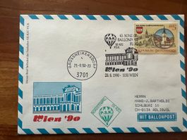 Ballonpost Österreich Brief 1990  Luxus  (V44)