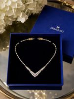 Swarovski statement Kette, vintage18k vergoldet, neu, Box