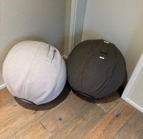 2 VLUV Sitzbälle Stoffbezug grau braun gebraucht