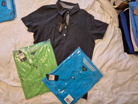 Damen Polo-shirt J&N Grösse M 1x anthrazit 1x blau 1x grün