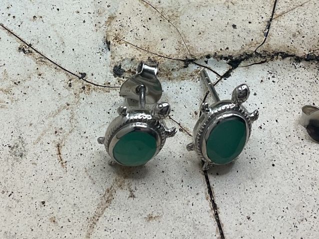 Boucles d'oreille: Ohrstecker Sterlingsilber mit Smaragd – Neuf (Voir description) à Luzern par S.Kern01 1