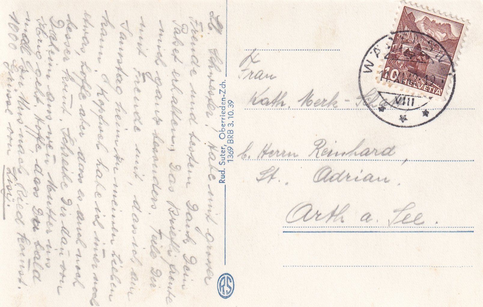 Cartoline postali: Wädenswil - Krankenhaus /ay – Usato da Hombrechtikon venduto da Rudolf07 1