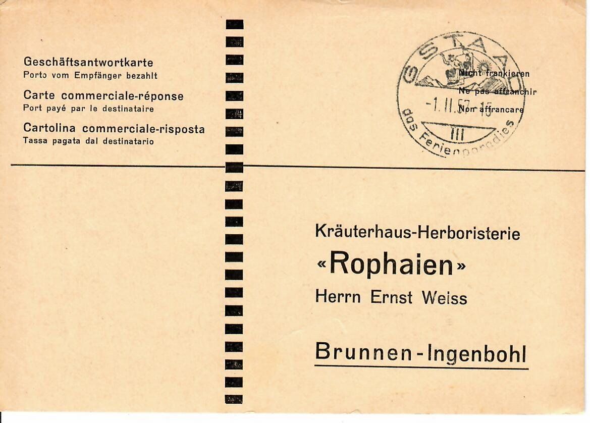 Tutti i francobolli: PK, Kräuterhaus Rophaien – Usato da Hochdorf venduto da Ziegel-16