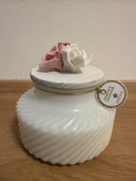 Duftkerze Jasmine & Lavender, Glas, Holzdeckel & Rosen Deko