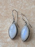 Mondstein Cabochon 925er Silber Ohrhänger 