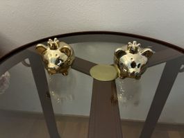 Sparschweinchen goldfarben Krone 2 Stk. gebraucht