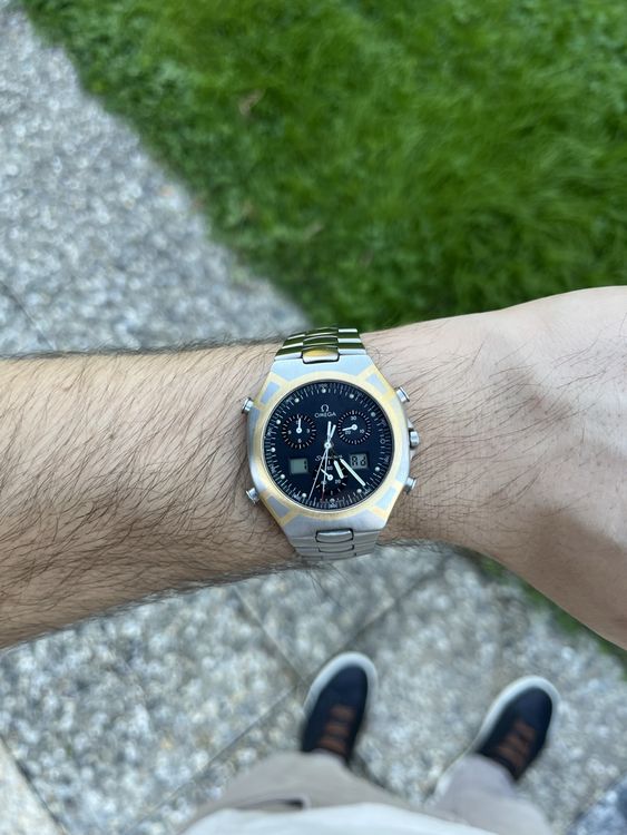 Omega Seamaster Polaris Chronograph 1/100 Quartz Titan/Gold (Gebraucht ...
