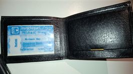 Portemonnaie aus echtem Leder, neuwertig, Schwarz!