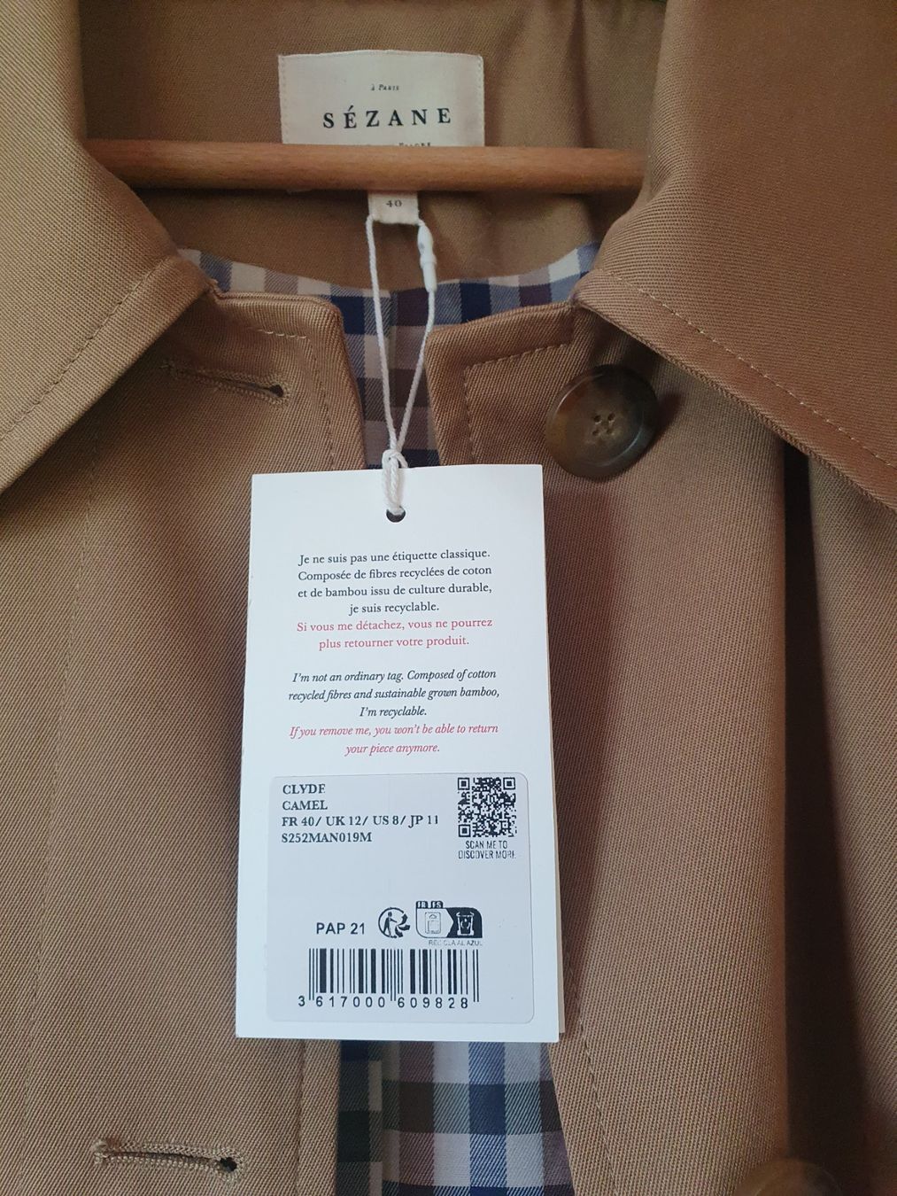 Sezane Cappotti: Sézane Clyde Coat NEU 40 – Nuovo e nell'imballaggio originale da Schiers venduto da ednv8 2