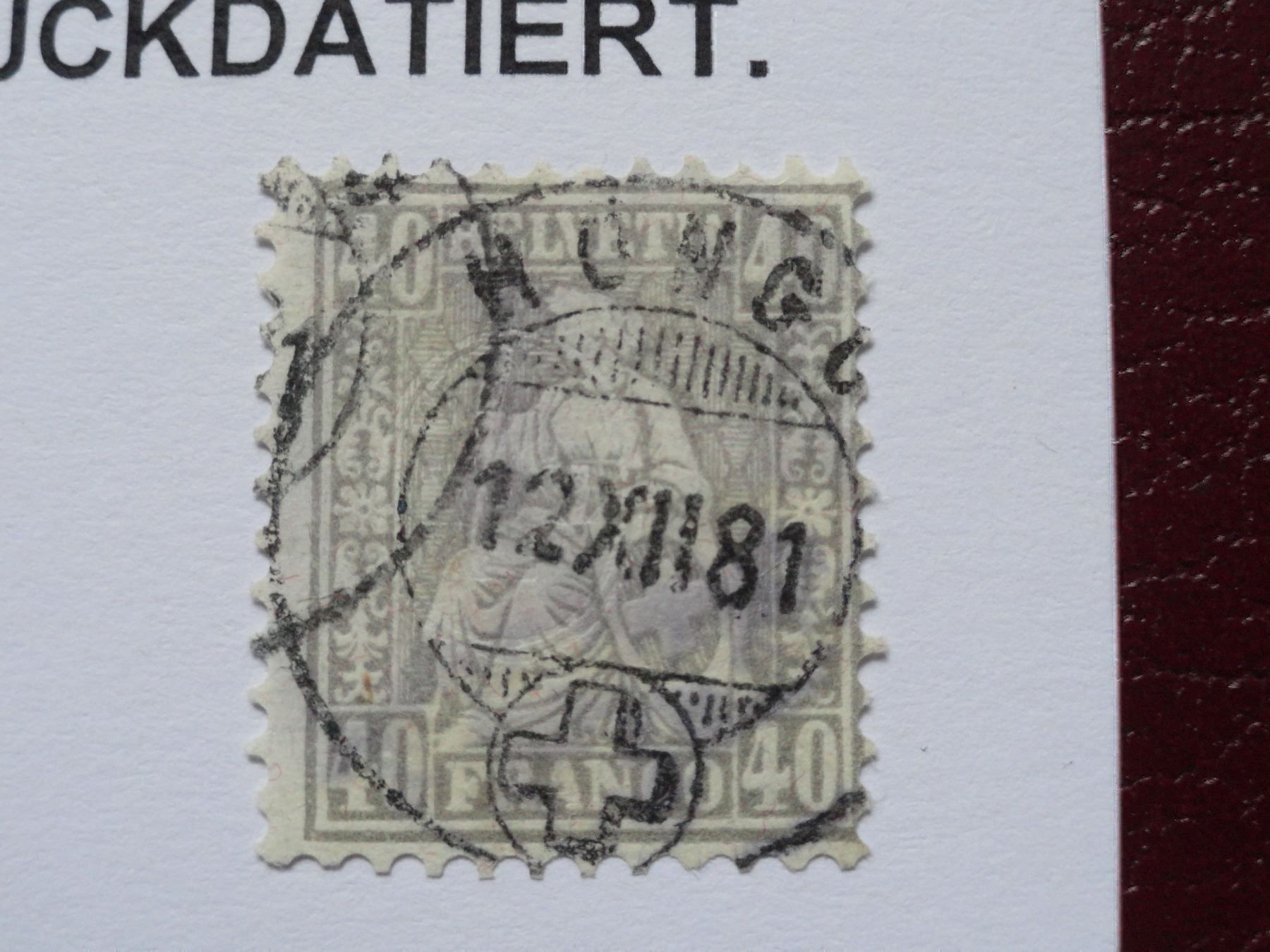 Alle Briefmarken: Sitzende Helvetia Nr. 50 mit Attest – Gebraucht aus stäfa von brandy66 1
