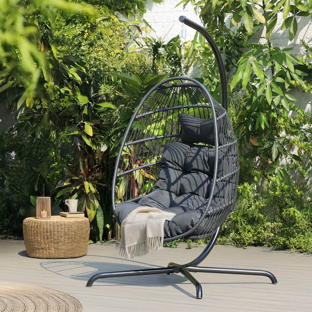 Gartenhängesitze: Faltbare Hängesessel LUMA SCHWARZ - 1 Sitzer – Neu und originalverpackt aus Wallenwil von toesstal-vertrieb
