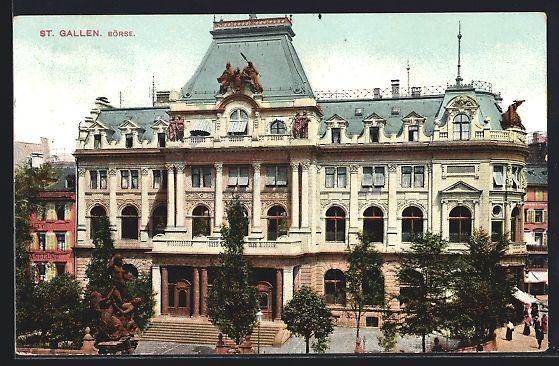 Ansichtskarten: AK St. Gallen, Börse, 1912 – Gebraucht aus Berlin von bartko-reher