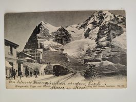 Wengernalp-Bahn, Eiger Mönch dat. 1906