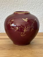 Vintage Jasba Vase, Handarbeit, Rubinrot, Golddekor, 563/11