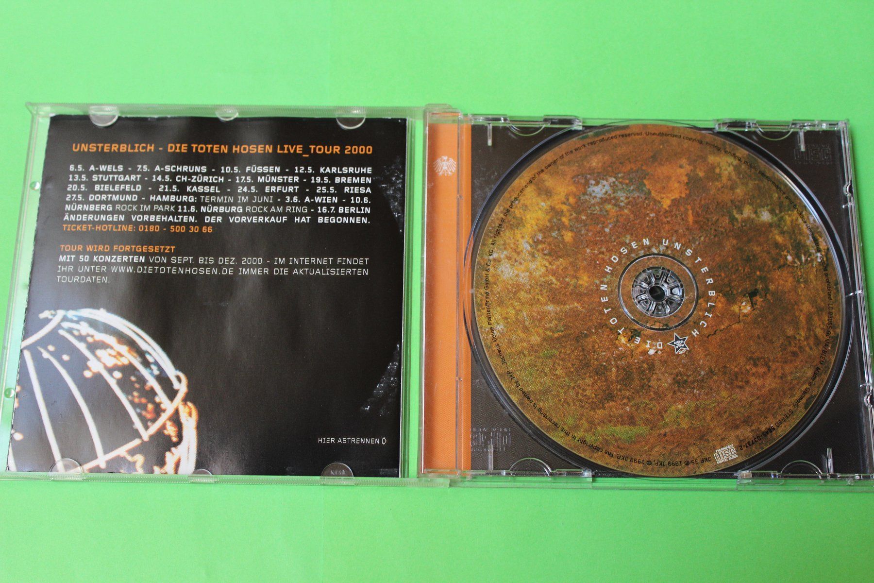 CDs: DIE TOTEN HOSEN - UNSTERBLICH CD 1999 – Gebraucht aus Tübach von JamesStone 3