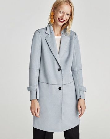 Neu - zara Mantel, große M, blaugrau