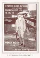 30 Jahre Oskar Biders Alpenflug Bern-Mailand Pro Aero 1943