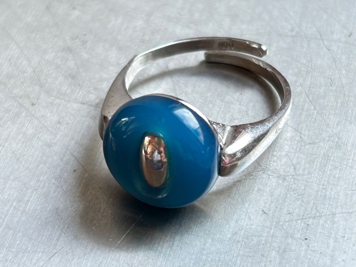 Ringe: Silberring PETROL-BLUE - Vintage Stil, Grösse 57 – Gebraucht aus Dittingen von Bellevista 5