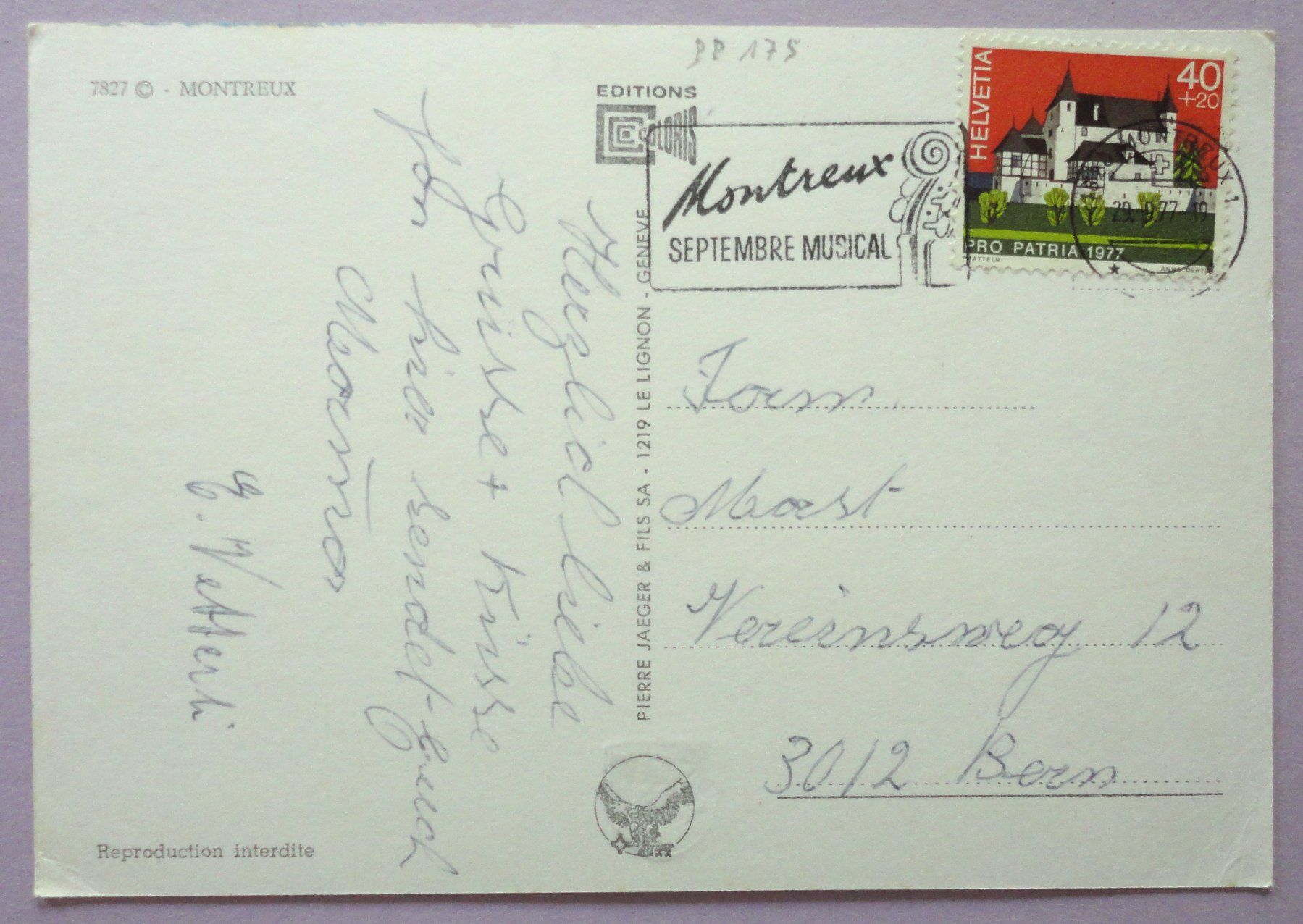 Cartoline postali: Montreux – Difettoso da Fétigny venduto da Billy2miny 1