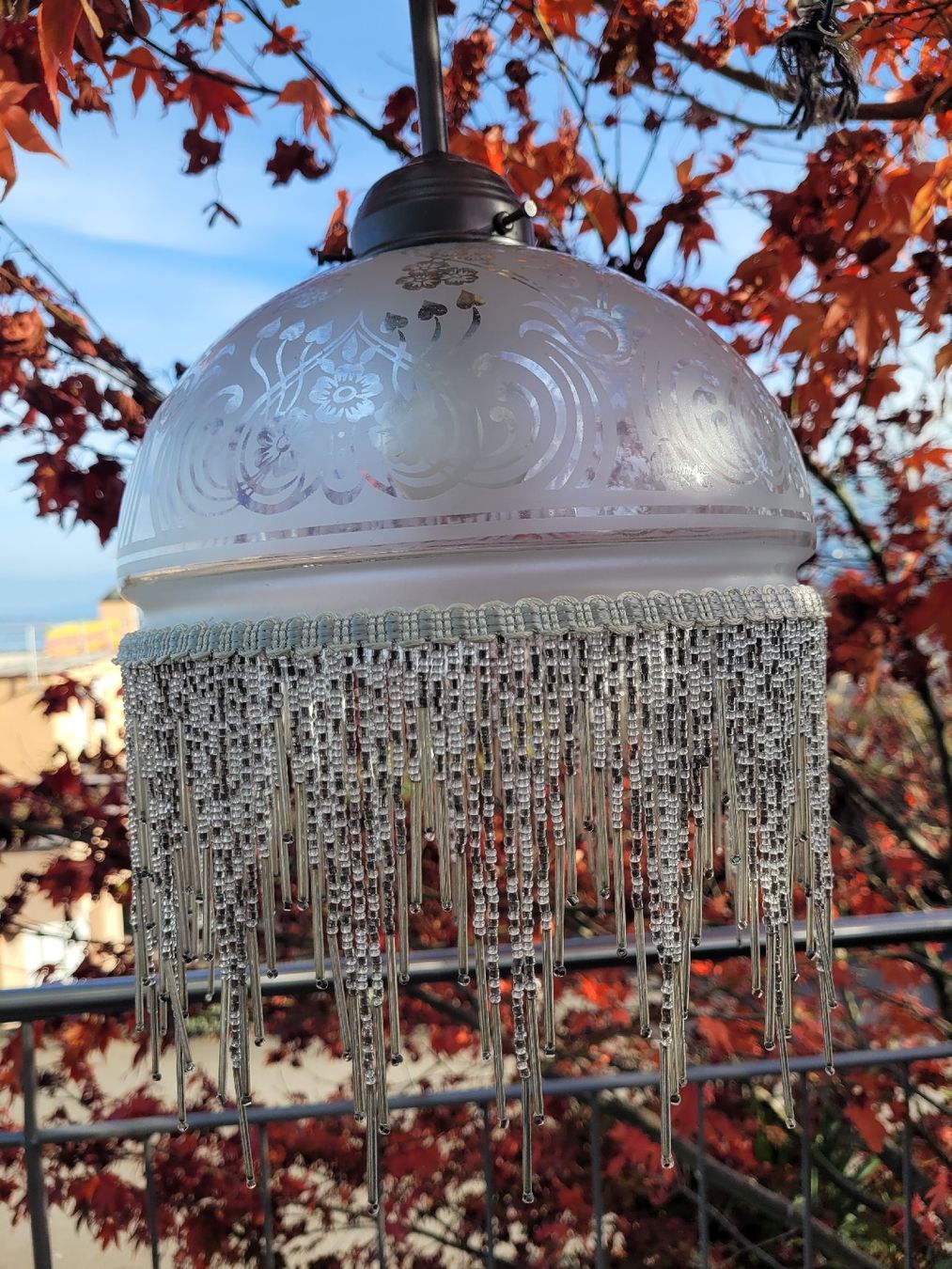 Lampade: Vintagelampe im viktorianischen Stil mit Perlenfransen – Usato da Richterswil venduto da MANANA_24 1