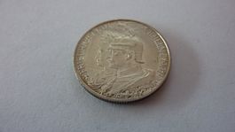Silbermünze aus Preussen : zwei Mark König Wilhelm II 1901