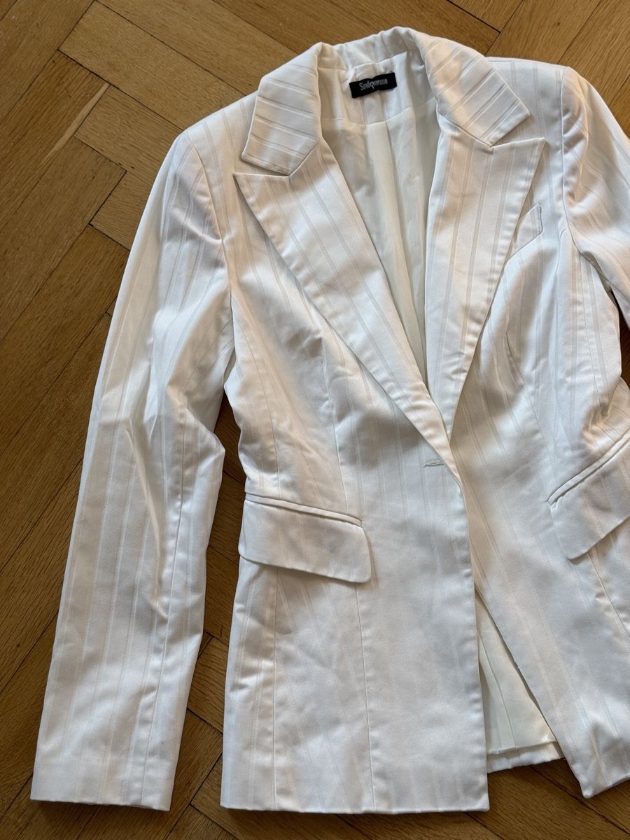 Jacken: Veste blanche de tailleur / blazer rayé Sinequanone T.38 – Gebraucht aus Lausanne von Stephaniesdressing 6