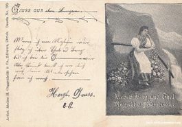 Über Berg und Tal - Kitschkarte + 1899